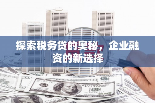 古冶探索税务贷的奥秘，企业融资的新选择