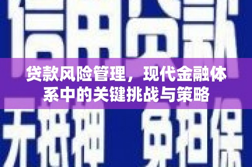 古冶贷款风险管理，现代金融体系中的关键挑战与策略