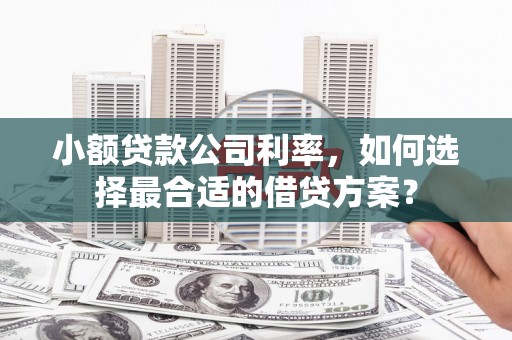 古冶小额贷款公司利率，如何选择最合适的借贷方案？